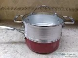 RED COPPER PAN STEAMERFRYERSTRAIN ER INSERT-NEW