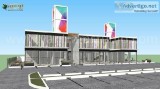Unique Sketchup to CAD Conversion Commercial Building Concept  b