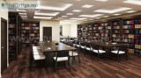 Contemporary Library Reading Room 3D Interior Design with Seatin