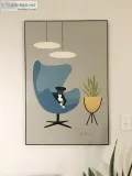 &quotMidcentury Puppy&quot Original Acrylic Painting