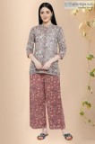 Loren Block Print Cotton Short Kurti - Rose Shree