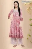 Dhadkan Block Print Cotton Kurta - Rose Shree