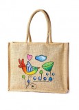 Hand Painted Jute Grocery bags manufacturer exporter and wholsal