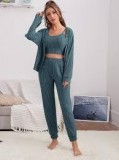 5 SET 3 Pack Solid Rib-knit Lounge Set