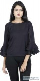 Shop Casual Sleeve Solid Black Top for Ladies Online at Flipkart