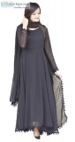 Buy Black Georgette Anarkali with Dupatta for Women Online at Am