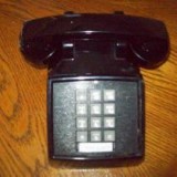 Vintage Black Desk Push Button Phone