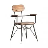 Ari Wood And Iron Industrial Dining Chair  ChicParadisLux