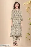 Harivallabhi Buti Cotton Block Print Kurta - Rose Shree