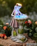 Solar Girl Bird Bath Sculpture