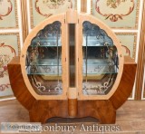 Art Deco Display Cabinet - Walnut Vintage 1920