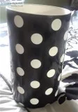 BlackWhite Polka Dot Ceramic VaseUtensil Holder