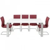 Eton White High Gloss 180cm 6 Seater Dining Table