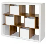 Buy Shanghai Wood and High Gloss White Bookcase