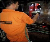 Details for crankshaft regrinding large diesel engine