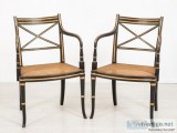 Buy Regency Arm Chairs - Ebony Gilt Antique Interiors 1900 Onlin