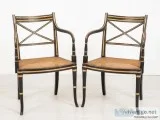 Buy Regency Arm Chairs - Ebony Gilt Antique Interiors 1900 Onlin