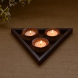 Wooden tea light with base tray