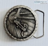 Vintage 1977 Cycling Brass Belt Buckle