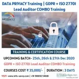 GDPR and ISO 27701 Lead Auditor training with certification