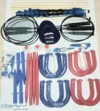 New - Outdoor BadmintonVolleyball Horse Shoes Games