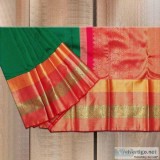 Triple Colour Border Traditional Kanchipuram Saree
