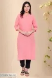 Scarlet Pink Cotton Kurta - Rose Shree
