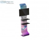 Portable TV Stand - Mobile Stands w Media Shelves