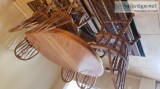 oak dining table 6 chairs 2 leafs