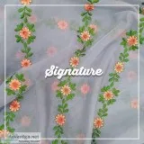 Buy Cement Grey Organza Fabric  With  Floral Embroidery at MK SI