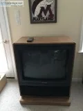 Vintage 30&quot Mitsubishi Oak Cabinet Console TV CK-3112R