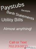 Paystubs Bank Statements ss card Utility Bills