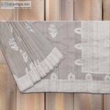 Grey Colour Tussar Georgette Saree