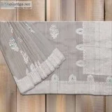 Grey Colour Tussar Georgette Saree
