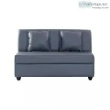 Bharat lifestyle delta leatherette 2 seater sofa (color-grey)