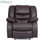 Bharat lifestyle leatherette single seater recliner (brown)