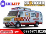 Get Medilift ICU Road Ambulance in Dwarikapuri Ranchi with Emerg