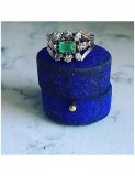 Georgian Emerald and Diamond Cluster Ring