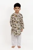 Beige Baraat Bagru Printed Kurta Pajama Set of 2