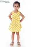 Yellow Polka Dot Block Printed Sleeveless Frock