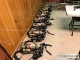 9 Scott SCBA air packs w extra masks bottles and buddy hose conn
