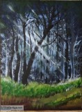 Forest sunrise painting by almevecom