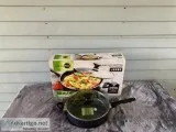 New 5qt Saut&eacute Pan with Lid Ceramic non Stick Jumbo