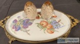 Porcelain Tray with Art Glass Paperweights
