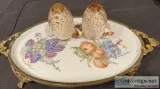 Porcelain Tray with Art Glass Paperweights