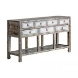 Barri Solid Wood Table With Drawers  ChicParadisLux