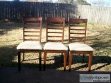 3 solid wood dining or breakfast chairs