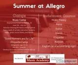 Allegro Music Academy to offer annual Summer Camp in 2021