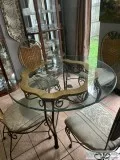 Round glass table with 4 chairs