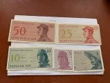 Indonesia lot of 5 uncirc. banknotes 1964